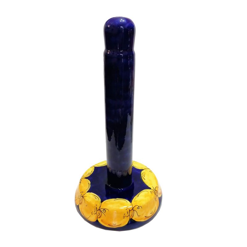 Portarotolo da Banco Limoni col Blu. Ceramica di vietri.