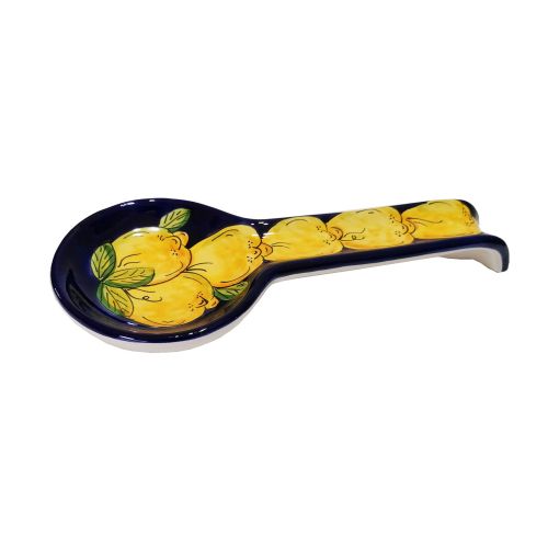 Spoon rest Lemons and blu Line. handpainted Vietri ceramic