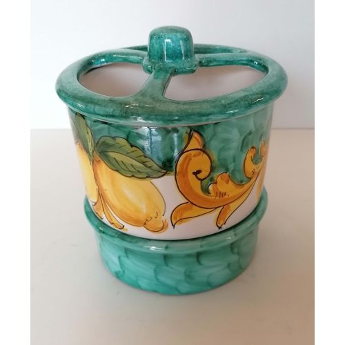 Scola Posate. Linea Barocco e Limoni. Ceramica di Vietri. Dipinta a Mano.
