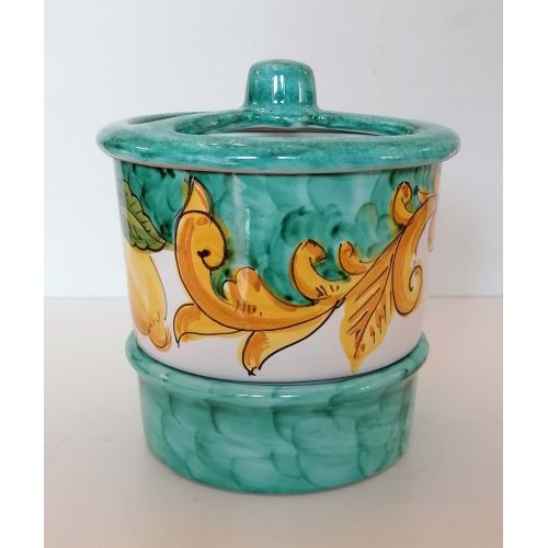 Cutlery tray Lemon and Baroque line. handpainted Vietri ceramic.