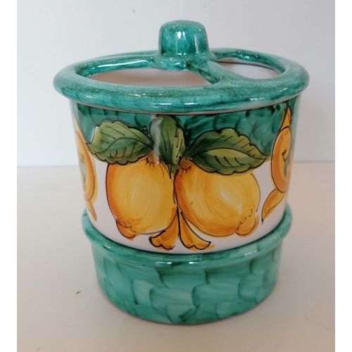 Scola Posate. Linea Barocco e Limoni. Ceramica di Vietri. Dipinta a Mano.