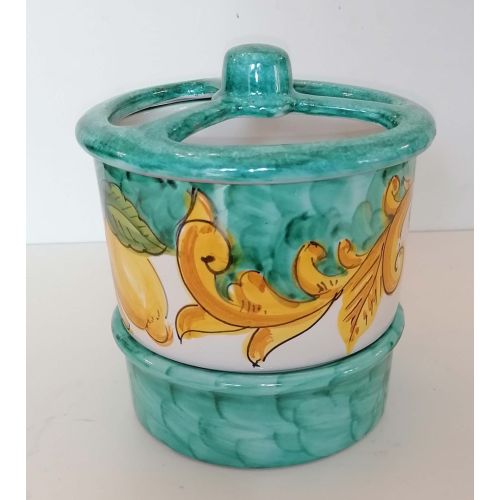 Cutlery Drainer. Baroque and Lemons Collection. Hand-Painted Vietri Ceramics.