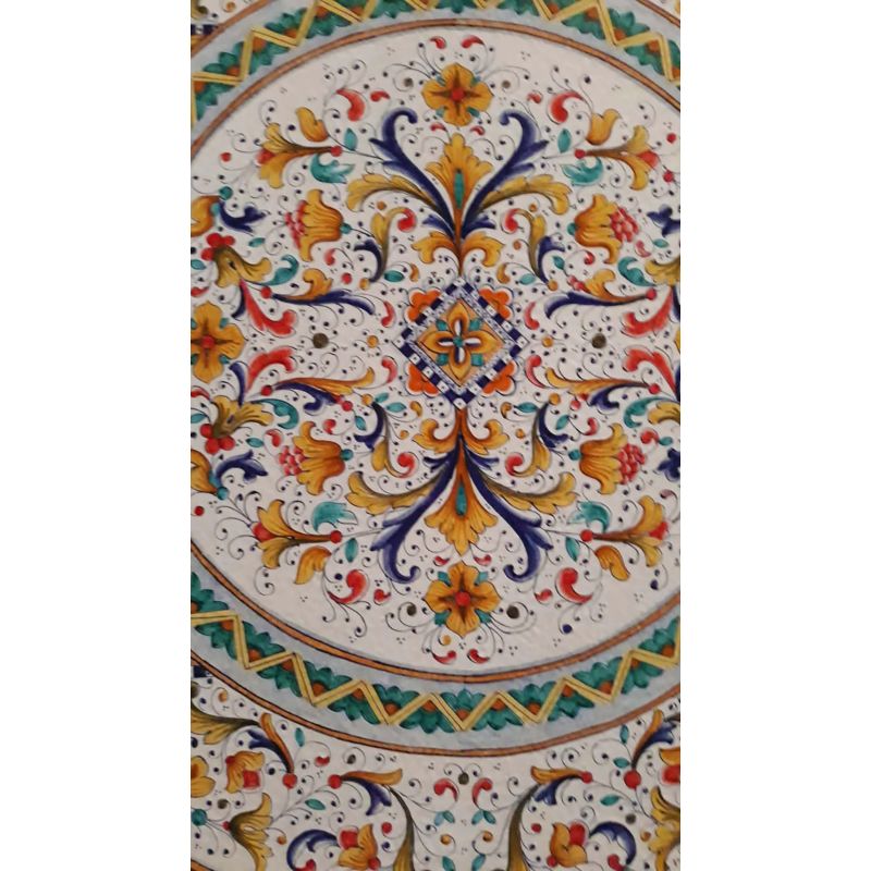 Table. Ceramic-coated lava stone table....