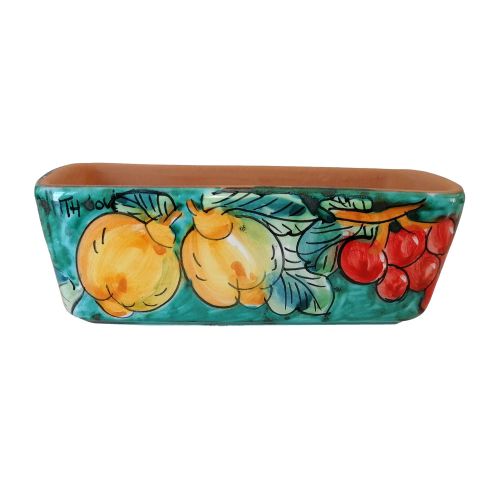 Mini rectangular planter. Lemons and grapes. Vietri... 2