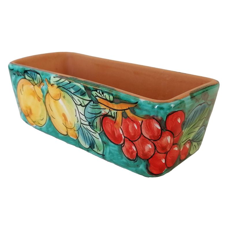 Mini maceta rectangular. Limones y uvas....