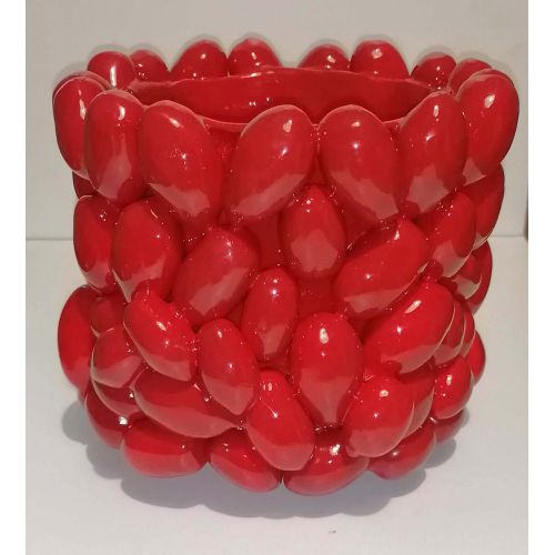 Jarrón de relieve en cerámica fina -Tomates Ceramica Vietrese