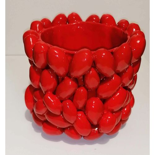 Jarrón de relieve en cerámica fina -Tomates Ceramica Vietrese