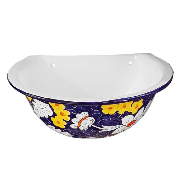 Vasca a muro per Fontana da giardino. Fondo Blu Ceramica di vietri