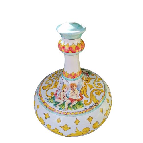 Lume decoro barocco fondo bianco. Ceramica Di vietri... 2