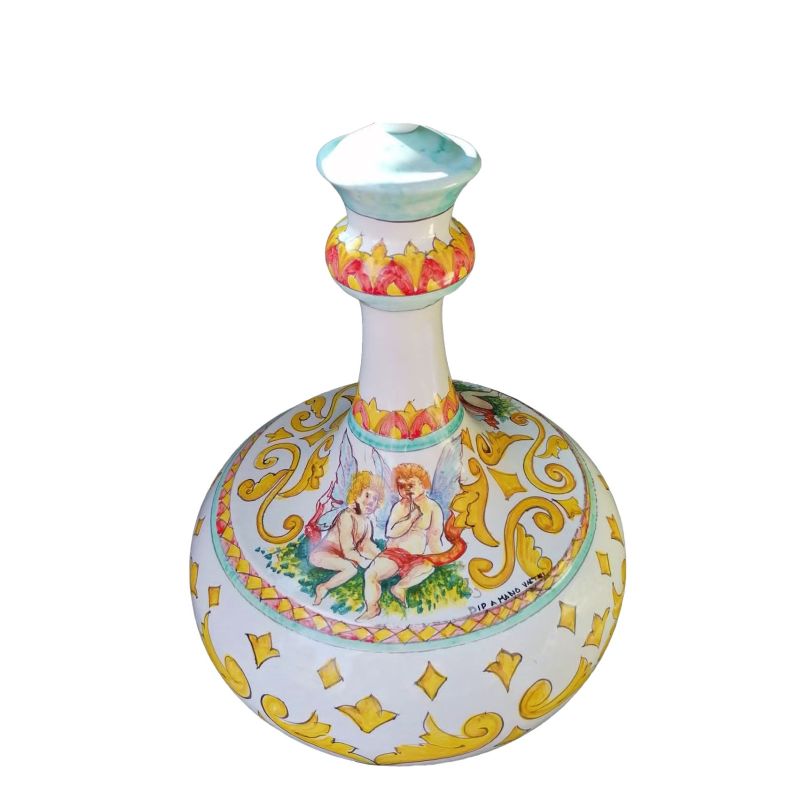 Lume decoro barocco fondo bianco. Ceramica Di...