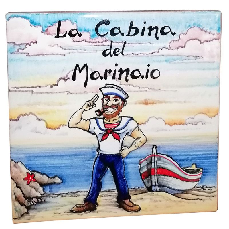 Targa quadrata personalizzabile. Ceramica di...