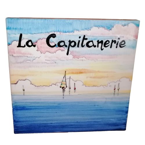 Customizable square plaque. Vietri ceramic. Hand-painted.