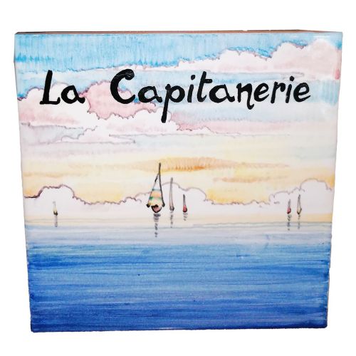Customizable square plaque. Vietri ceramic. Hand-painted.