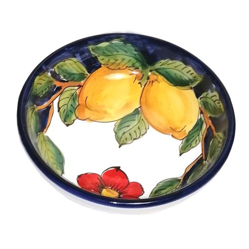 Smooth bowl, soup plate, shallow bowl - Flowers & Lemons line, Vietri ceramic.