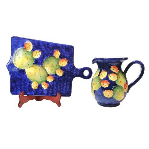 Brocca linea Fichi D'India. Ceramica di Vietri dipinta a mano.