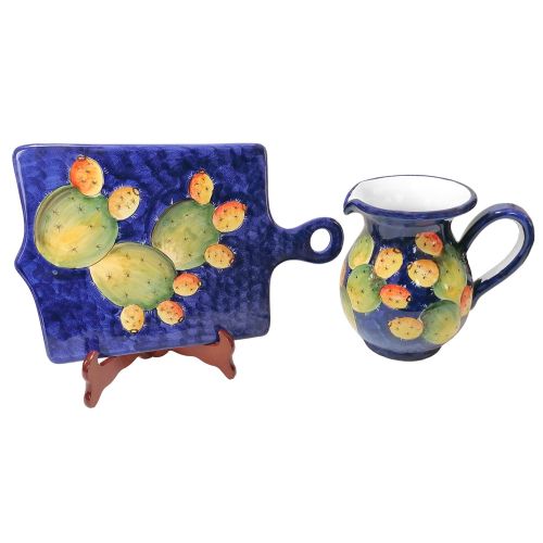 Chopping board / Cheese Board prickly pears Line. handpainted Vietri ceramics