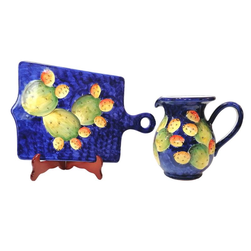 Tagliere Fichi D'India. Ceramica di vietri.