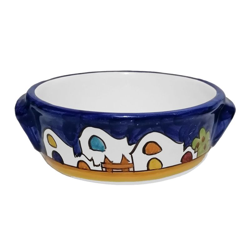 Oven terrine. Houses line. Hand Painted Vietri...