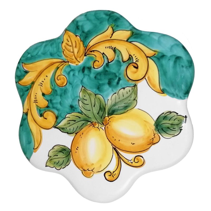 Repose-pot à décor baroque et citrons verts