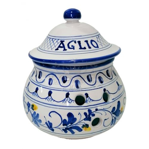 Jar for Garlic customizable.  handpainted Vietri ceramic