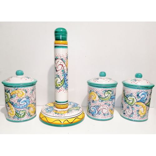 Roll Holder baroque Line. handpainted Vietri ceramics