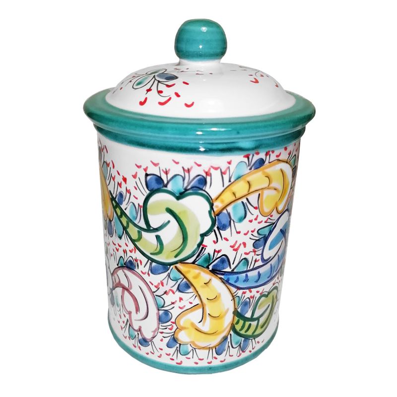 Jar baroque line. handpainted Vietri ceramic
