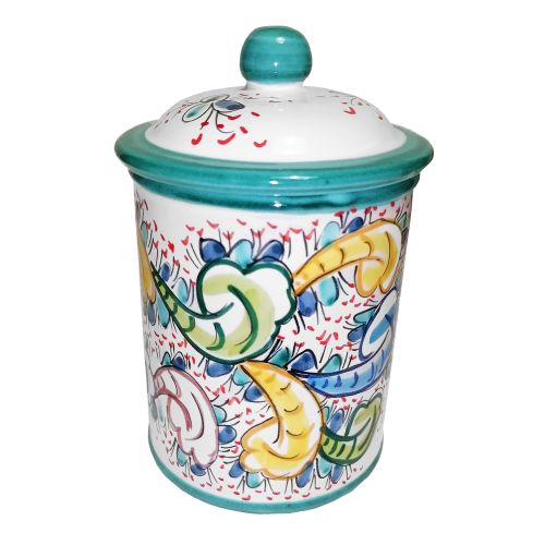 Barattolo linea barocchetto. Ceramica di Vietri dipinta a mano.