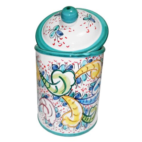Barattolo Personalizzabile linea barocchetto. Ceramica di Vietri dipinta a mano.