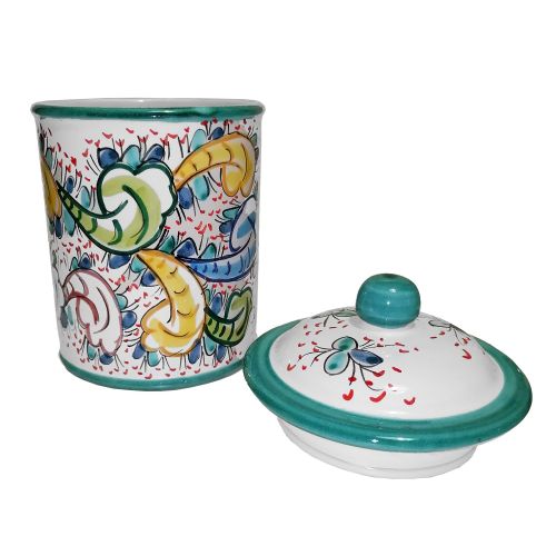Barattolo linea barocchetto. Ceramica di Vietri dipinta a mano.