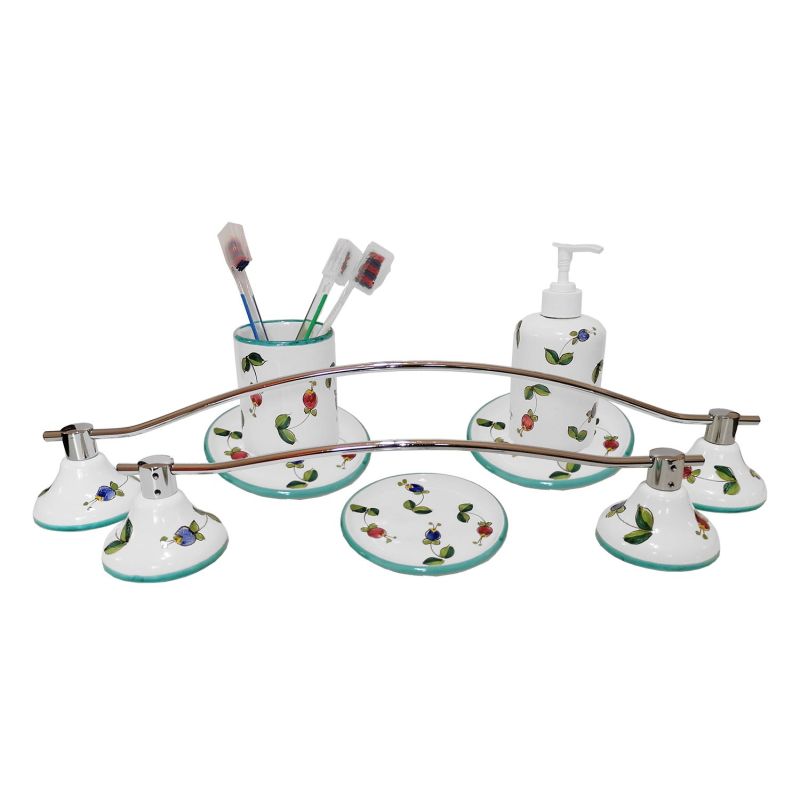 Bathroom accessories set bell flowers line....