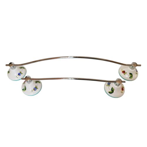 Set accessori bagno. Linea Fiori campanellini Ceramica di Vietri dipinta a mano.