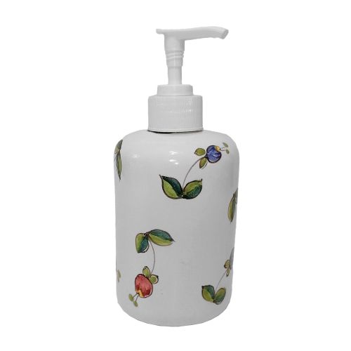Set accessori bagno. Linea Fiori campanellini Ceramica di Vietri dipinta a mano.