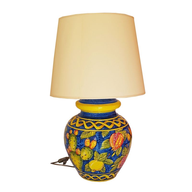 Lamp fruit line blue. handpainted Vietri ceramic