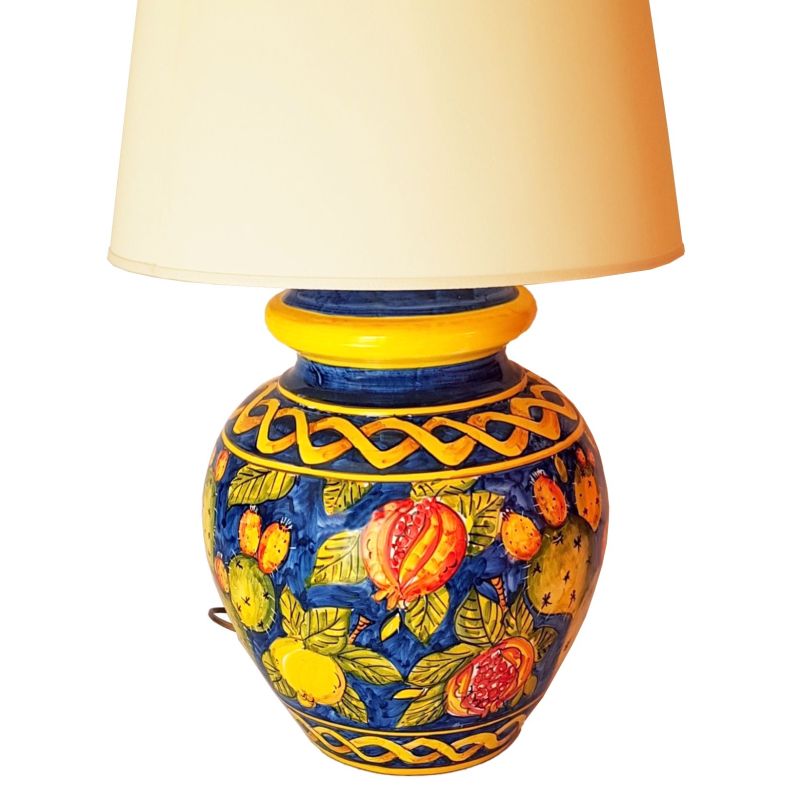 Lamp fruit line blue. handpainted Vietri ceramic