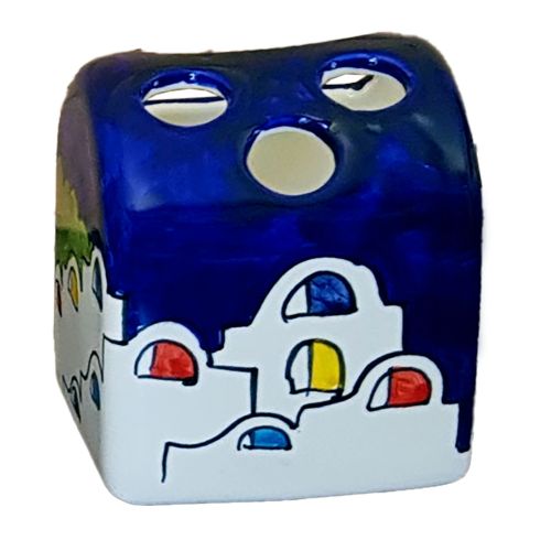 Zahnbürstenhalter, Hauslinie, blauer Hintergrund, aus...