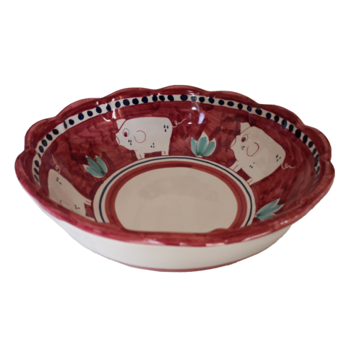 Bowl wave border Animal line - handpainted Vietri ceramic