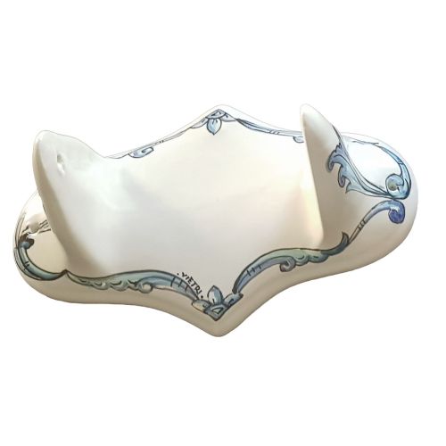 Hangers white Background light blue line. handpainted Vietri ceramic