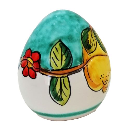 Easter Egg Flowers and Lemons Line. handpainted Vietri ceramic.