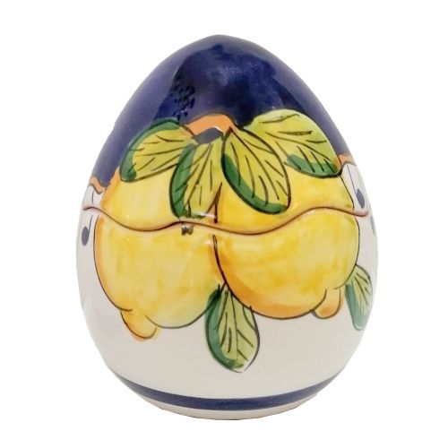 Easter Egg Flowers and Lemons Line. handpainted Vietri ceramic.