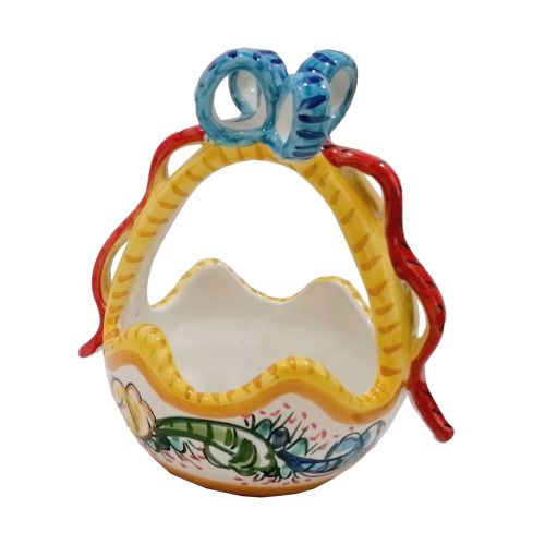 Cestino Pasquale porta caramelle. Ceramica di vietri.