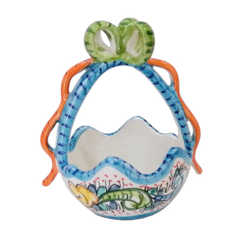 Cesta de Pascua para dulces. Cerámica Vietri.