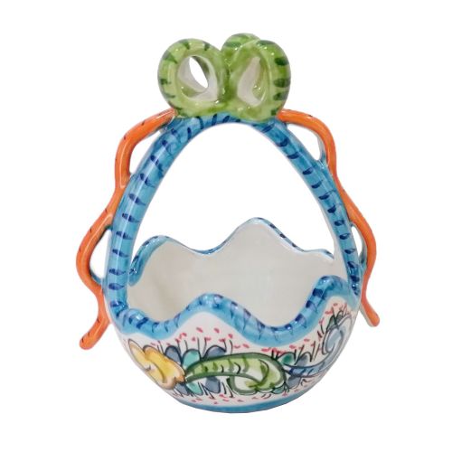 Cestino Pasquale porta caramelle. Ceramica di vietri.