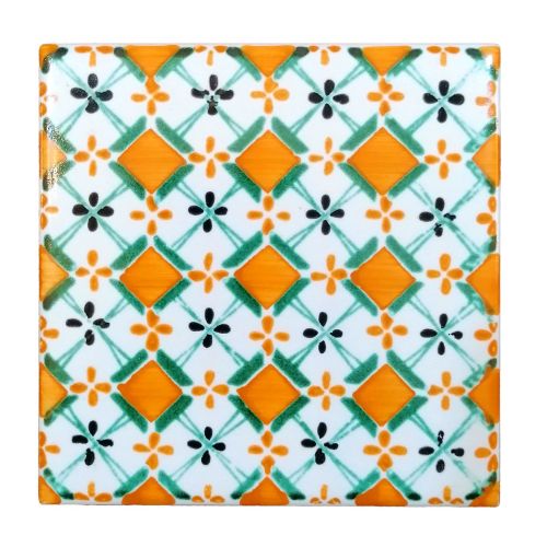 Mattonelle - piastrelle quadrate in ceramica vietrese dipinta a mano.