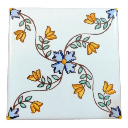 Mattonelle - piastrelle quadrate in ceramica vietrese dipinta a mano.