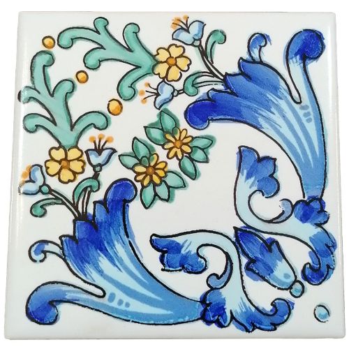 Mattonelle - piastrelle quadrate in ceramica vietrese dipinta a mano.