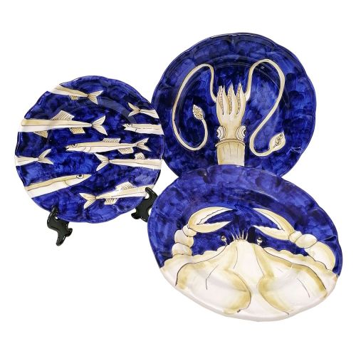 Dishes, Plates Marine Line. Hand-painted Vietri ceramic.... 2
