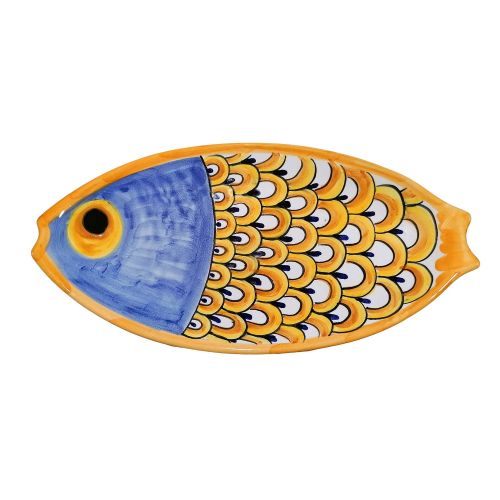 Assiette en forme de poisson. Céramique de Vietri. Peinte à la main.