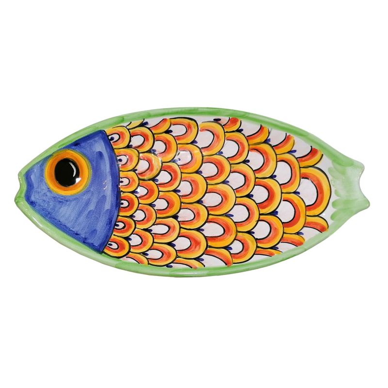 Piatto Forma Pesce. Ceramica vietrese. Dipinto...