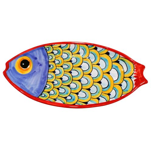 Assiette en forme de poisson. Céramique de Vietri. Peinte à la main.