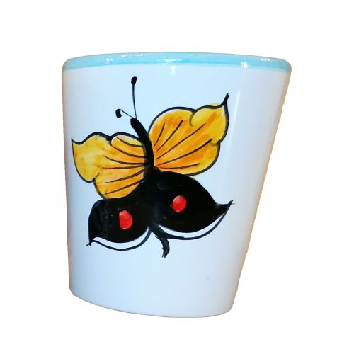 Bicchiere linea Farfalle. Dipinto a mano in ceramica... 2